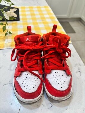Jordan Kids Red & White High-Top Sneakers